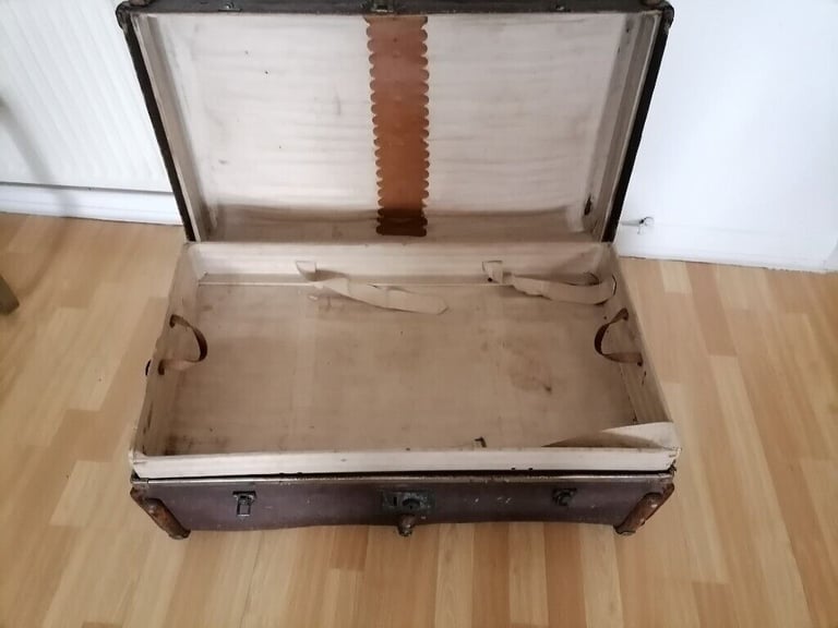 Rare Vintage Pre 1940's Chest Wardrobe Steamer Travel Trunk
