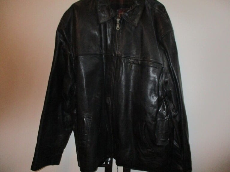 image for MENS BLACK LEATHER JACKET XL 