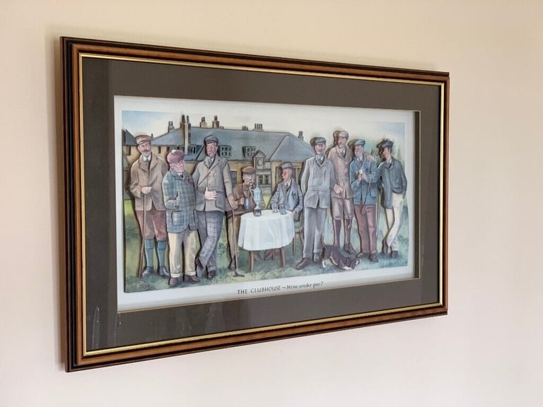 FRAMED 3D GOLF PICTURE - THE CLUBHOUSE - NINE UNDER PAR - BY JOHN R EDWARDS (JEDD)