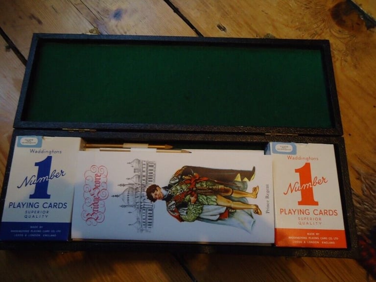 Vintage Jaques boxed bridge set