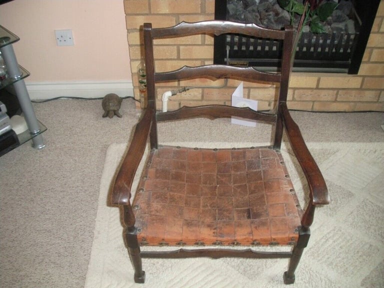 image for CHILDS ARM CHAIR LEATHER SEAT   £35  MAIDSTONE