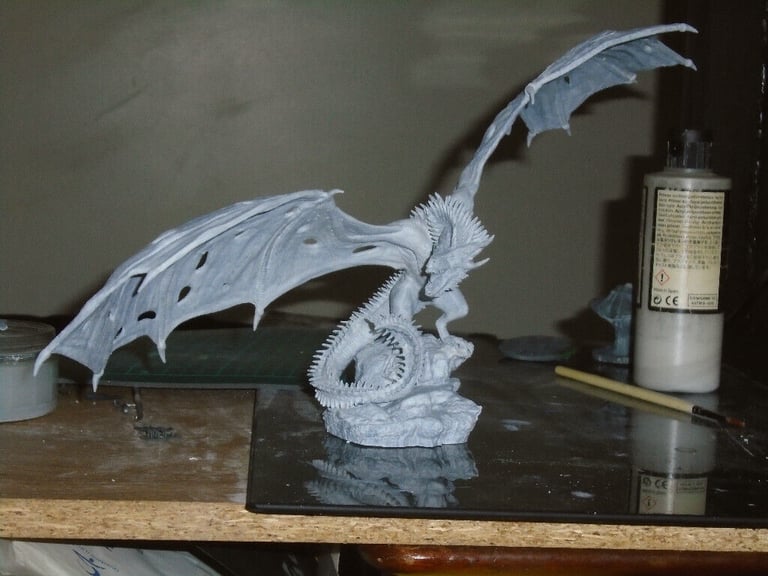 Viserion, Game of Thrones Style Dragon model undead ice dragon 28mm scale