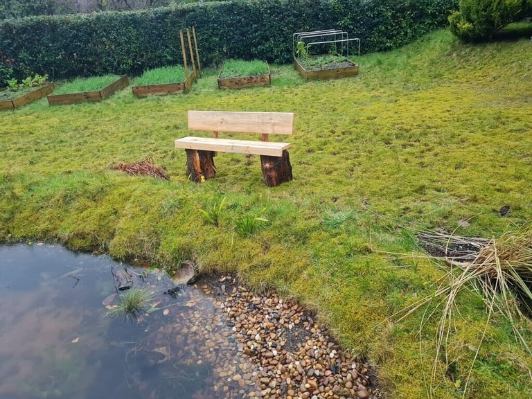 Double Log Leg Bench Handmade