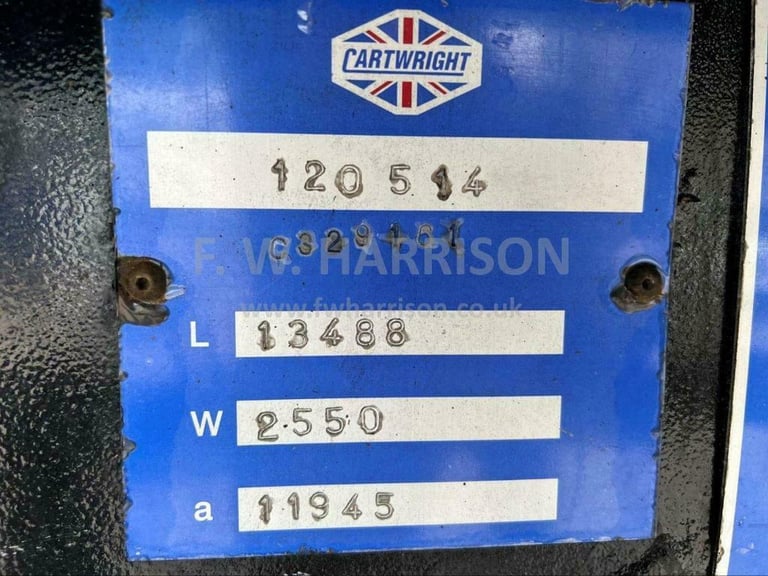 2012 CARTWRIGHT TRI AXLE 13.6 METER CURTAIN SIDER TRAILER