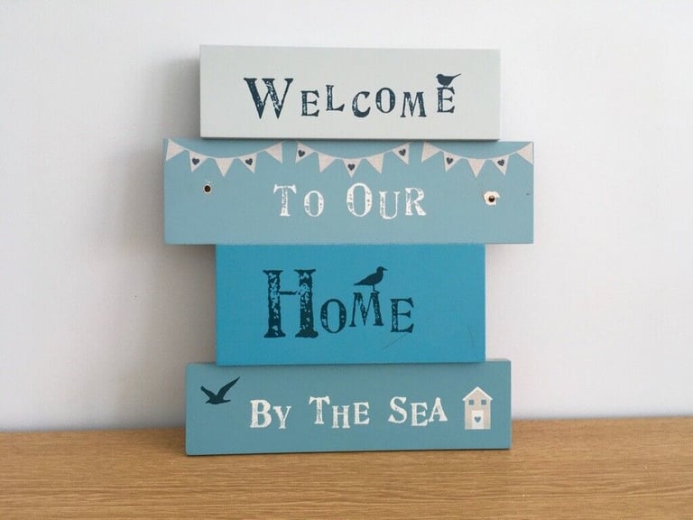 image for 'Welcome to our Home by the Sea' hanging sign