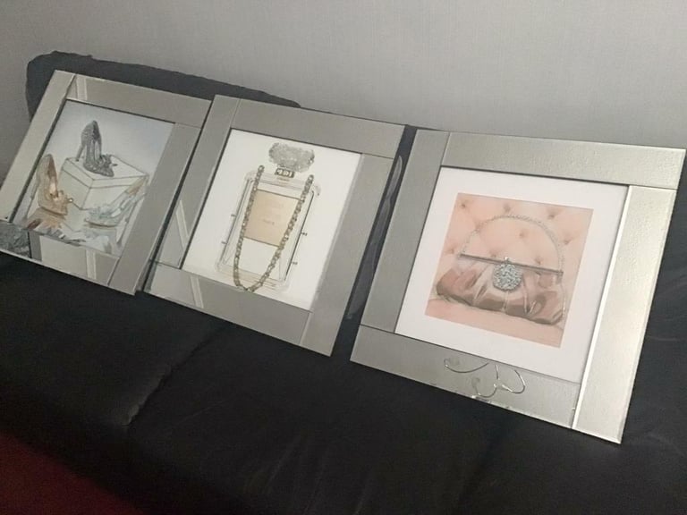 3 x Mirrored Pictures 55 X 55cm £30 no offers