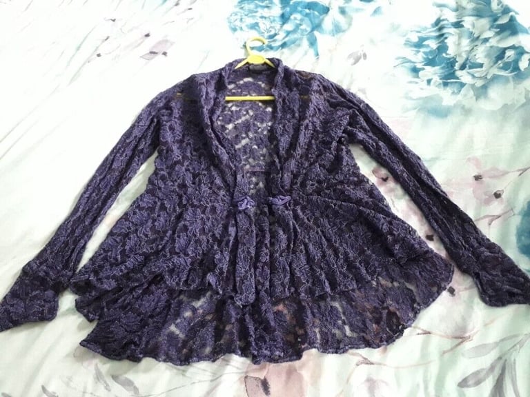 image for Purple Crochet Jacket / Top (L)