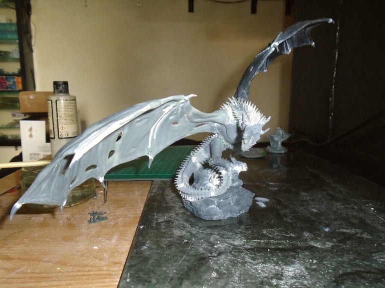 Viserion, Game of Thrones Style Dragon model undead ice dragon 28mm scale