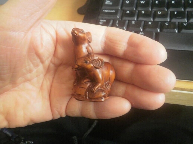 Netsuke hand carved wooden collectable ornament over 260 to choose from