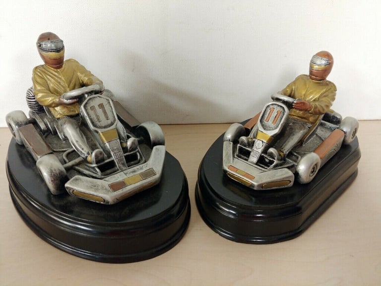 image for 2x Number 11 Go Kart / Racing Car Mounted Ornaments / Bookends