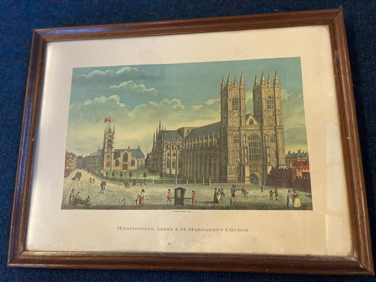 image for Vinted Wall painting only of Westminster Abbey & St Margaret Church 