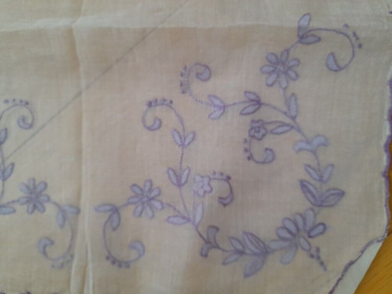 New.Pretty embroidered muslin teacosy n traycloth. Great for gifting