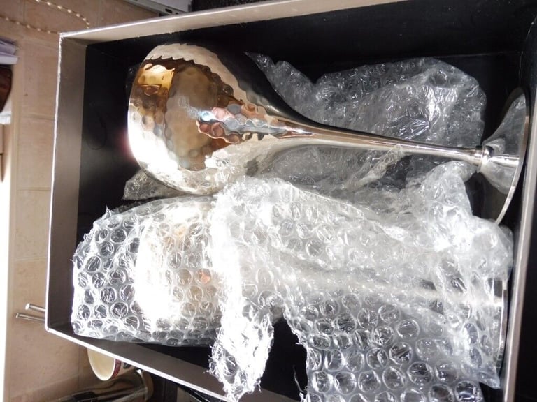 image for Silver Plated GOBLETS (Pair)(Hammered Design)