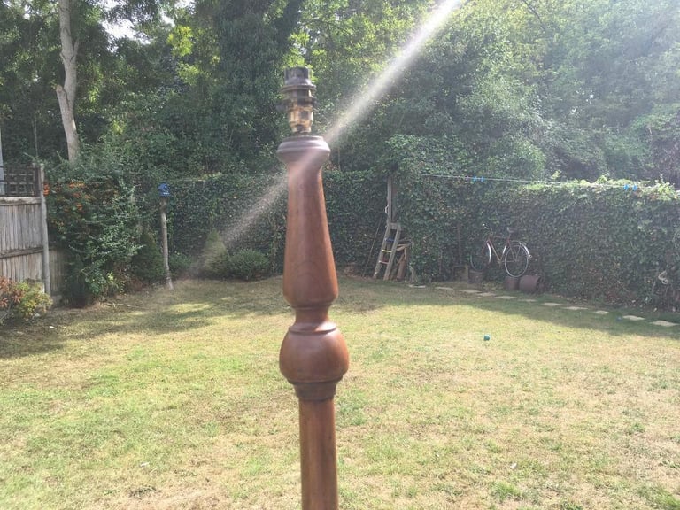 Antique victorian wood floor lamp.