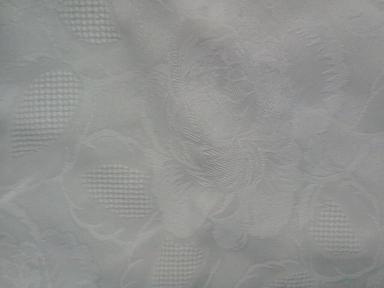 4 large cream self flower pattern  fabric table place mats 
