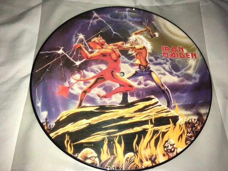 IRON MAIDEN RARE FIRST TEN YEARS PICTURE DISC RUN TO THE HILLS / NUMBER OF BEAST