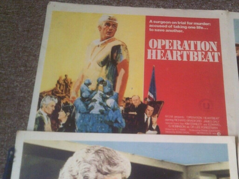 8 ORIGINAL CINEMA LOBBY PHOTO CARDS OPERATION HEARTBEAT RICHARD BRADFORD   BUYER COLLECTS 