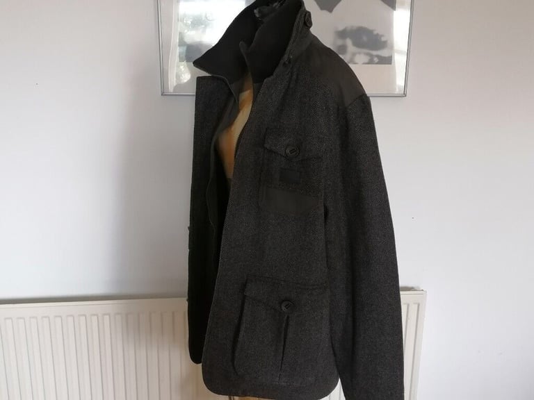  USA Luxury Brand THIRD & ARMY Unique Reconstructed Contrast Textile  Jacket. Mens. Size : L