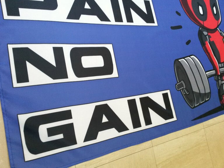 Deadpool Weightlifting Banner Flag - Gym Poster Body Building Training Weights Bench Work Out Sign