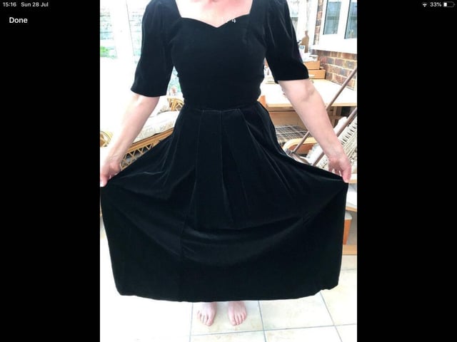 Laura ashley cheap black velvet dress