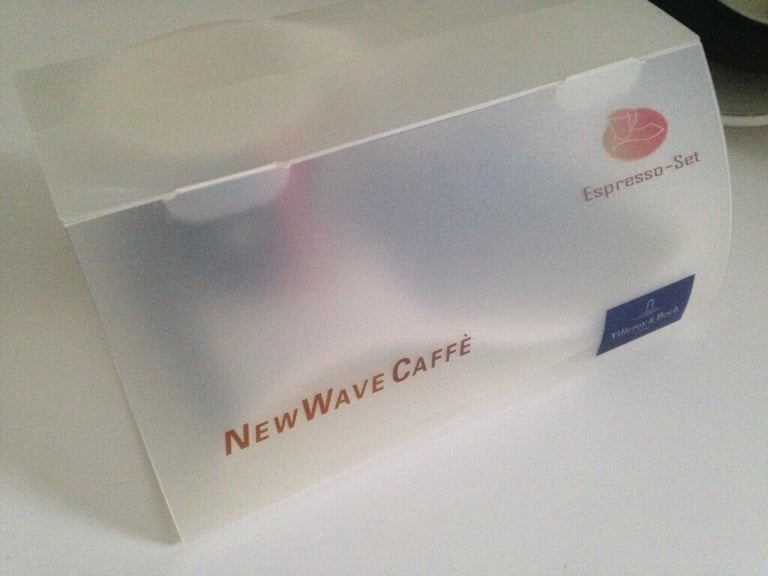 2 X Villeroy and Boch, New Wave Caffe ‘Faces Mocha espresso cup and saucer NEW