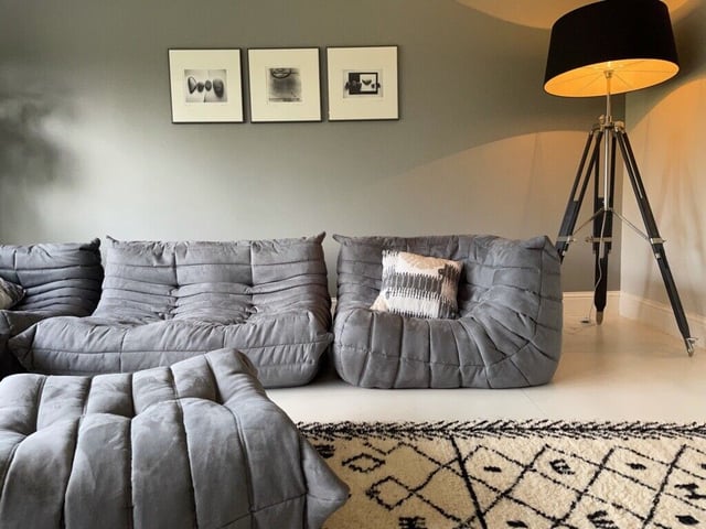 LIGNE ROSET 5 PIECE TOGO IN GREY MICROFIBRE 923 Gumtree