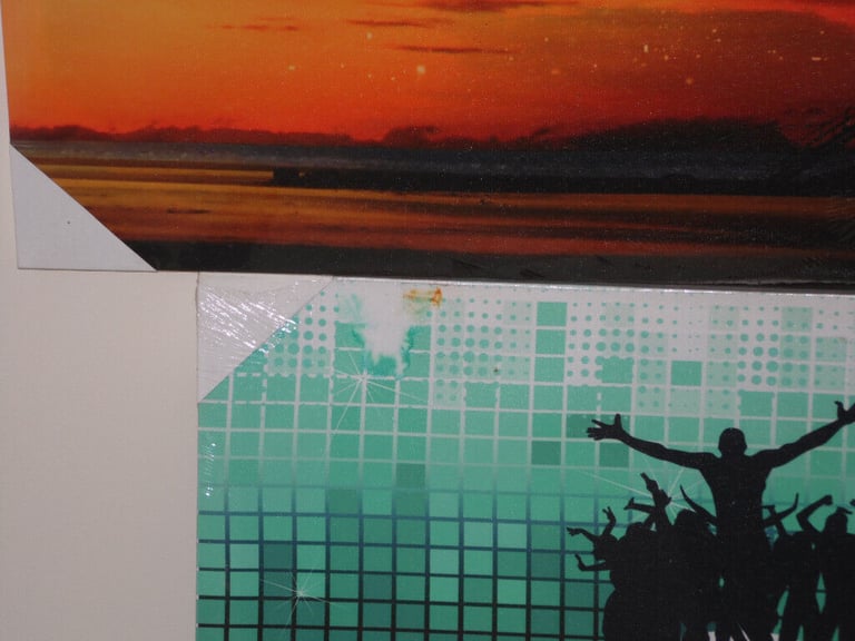 4 x CANVAS PRINTs 3 LED LONDON LANDMARKS GLOBAL DISCO LIGHTHOUSE AT SUNSET PRINT