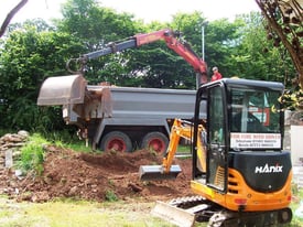 Mini Digger hire with friendly driver,South and East Devon,Torbay,South Hams.