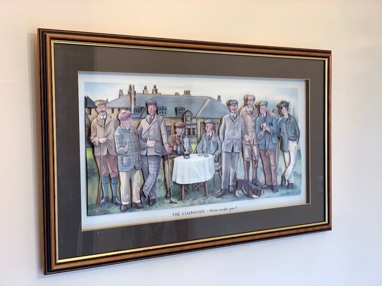 FRAMED 3D GOLF PICTURE - THE CLUBHOUSE - NINE UNDER PAR - BY JOHN R EDWARDS (JEDD)