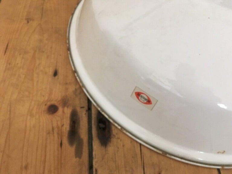 Vintage Large 19" Benjamin RLM Enamel Industrial Shade White 4 available £60 each