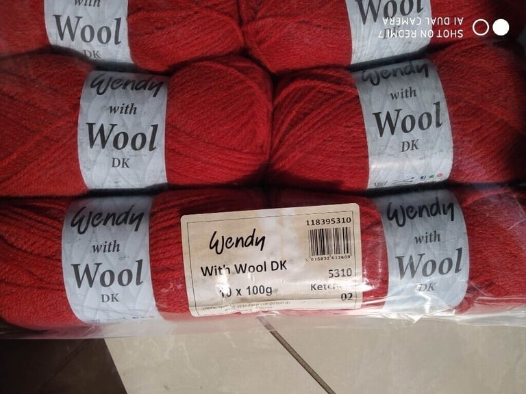 Wendy with Wool 5X100 Gram Balls 20% Pure Wool Double Knitting Various Colours