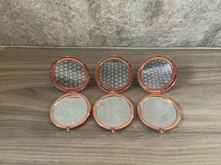 Three Rose Gold Pocket Mirrors