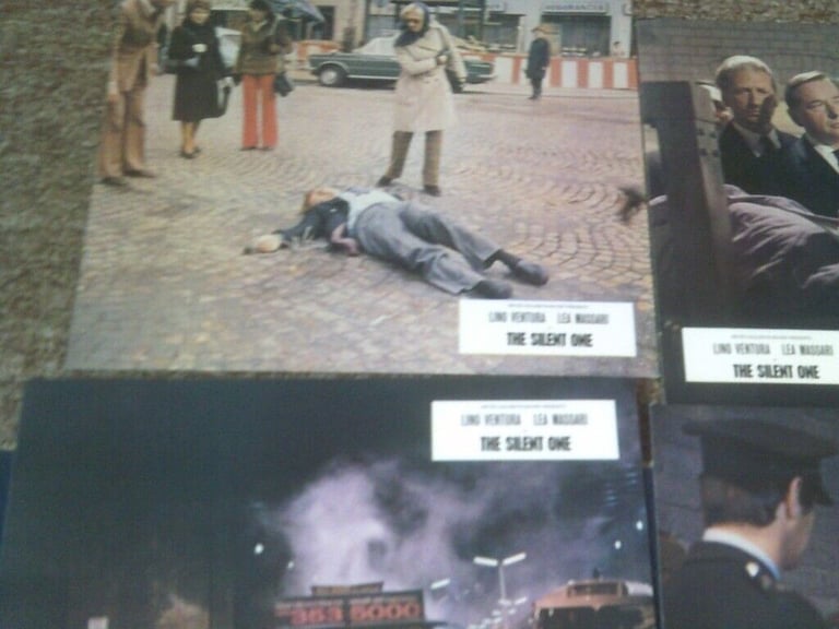 7 ORIGINAL CINEMA LOBBY PHOTO CARDS THE SILENT ONE  LINO VENTURA   BUYER COLLECTS  
