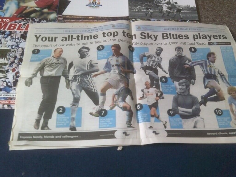6 MIXED COVENTRY CITY FOOTBALL ITEMS  BOOKS   PAPER   PROGRAMMES  