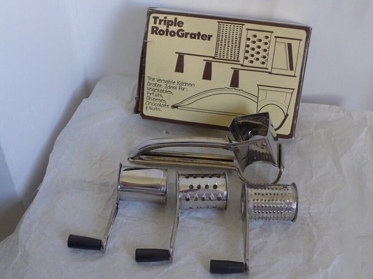 Kitchenalia: a TRIPLE ROTOGRATER. For grating, shredding and slicing. BRAND NEW.