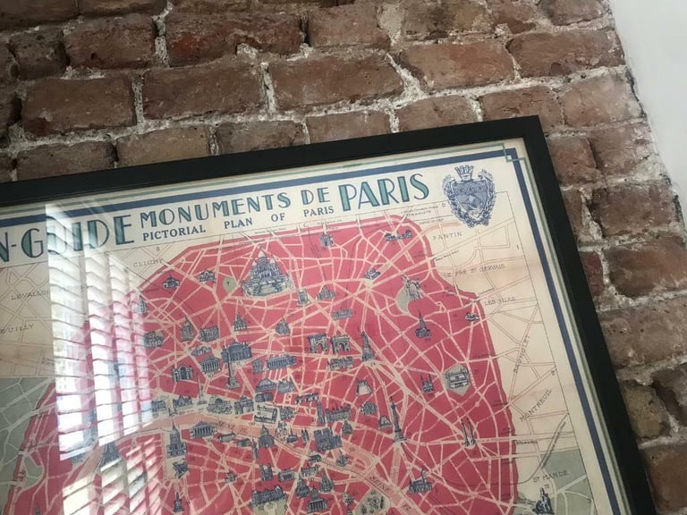 Paris Map Framed