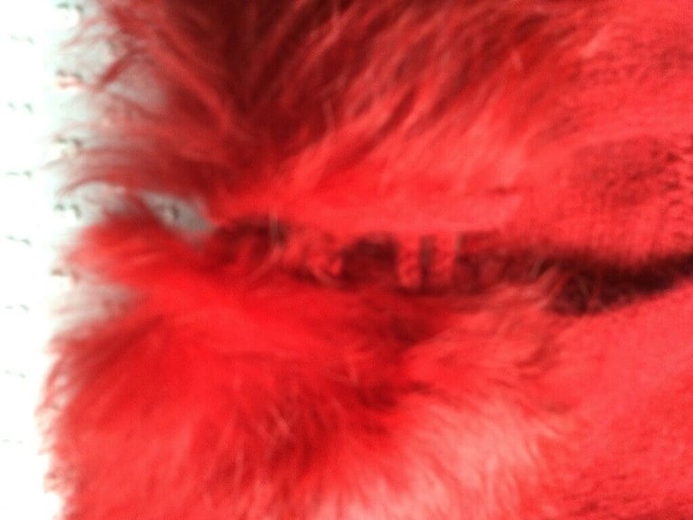 Ladies red jumper fur neck