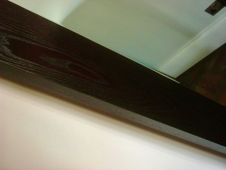 HUGE Hand Made SOLID DARK STAINED ASH Floor Standing Mirror * LOMBOK *John Lewis
