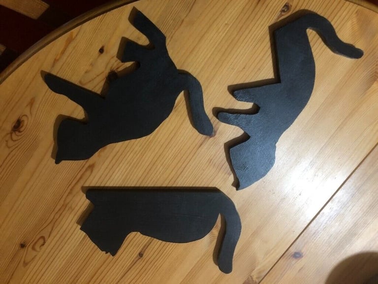 Silhouette cat door frame decorations made from 100% recycled timber