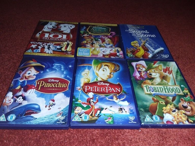 6  x  WALT DISNEY DVD'S FOR SALE.