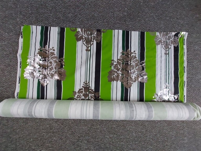 Fabric  Good Quality  Fabric”Nono”  Green Silver Multi Colour New 