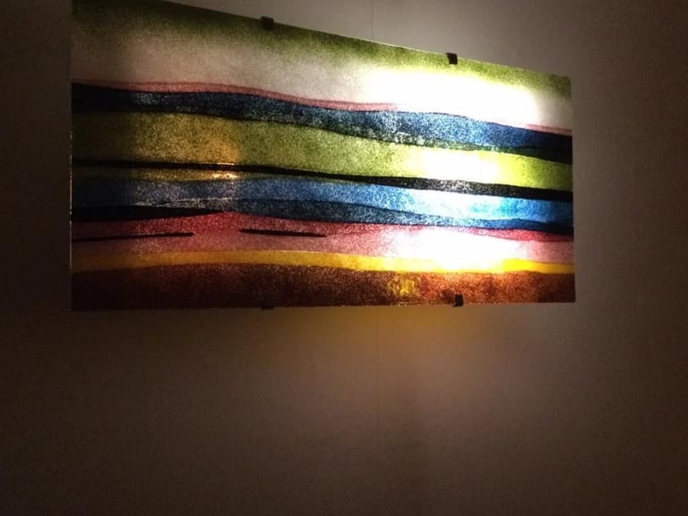 IKEA Gyllen wall mounted glass panel light…..beautiful! 