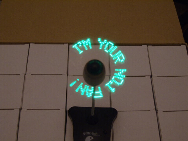 image for GPM-TECH USB / BATTERY POWERED DIGITAL BASE LED MESSAGE FAN PORTABLE INCL LEAD* 