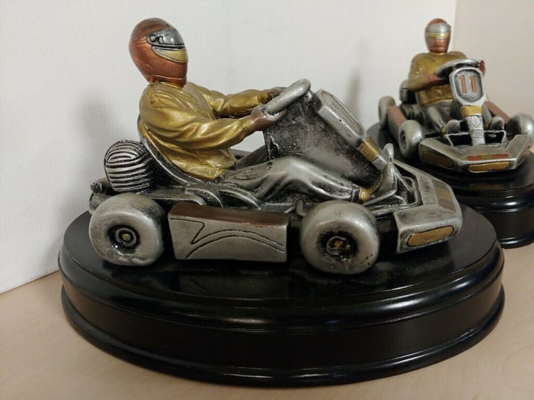 image for 2x Number 11 Go Kart / Racing Car Mounted Ornaments / Bookends Birthday trophy prize ,etc, 