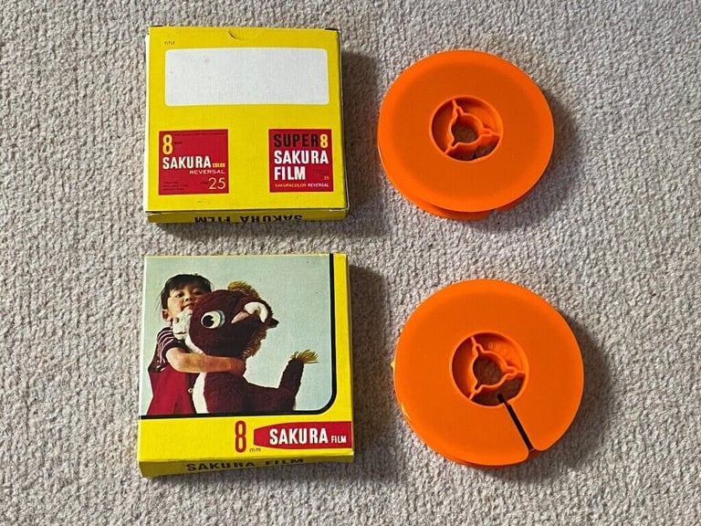 Unused Sakura color reversal 8 mm film, Film length: 7.62 m (25 feet) (£20 each)