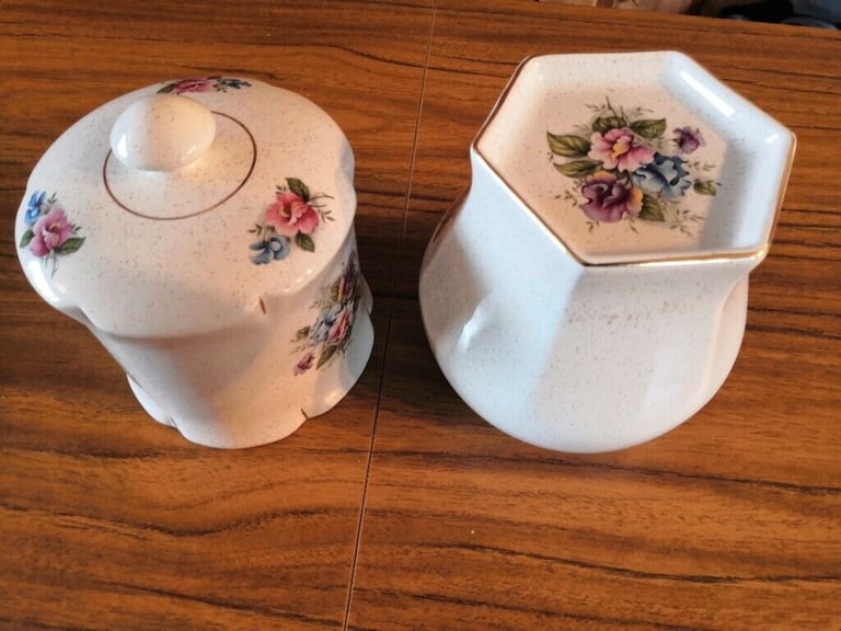 Vintage Kernewek Pottery Duchy Direct Cornish China 3 Piece Floral Bathroom Set