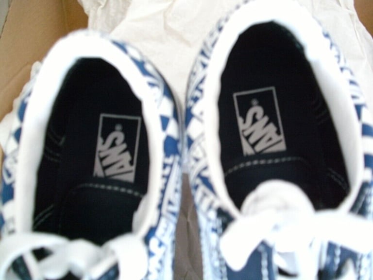 BNIB Vans Classic Old Skool Dress Blue Off The Wall/True White  UK Size 2 EU 33 
