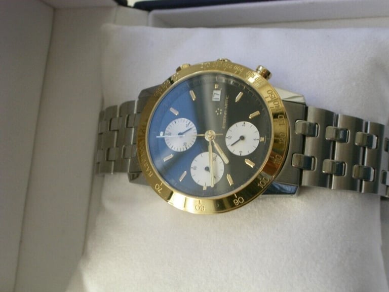 Eterna 1856  Kontiki automatic mechanical chronograph wristwatch-new old -Val 7750 - '90s - Bi-metal