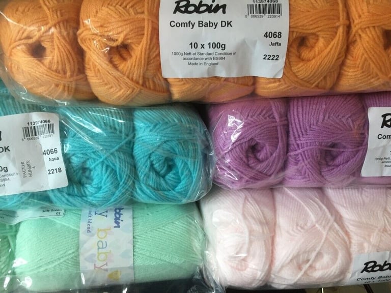 image for 5 X100G BALLS ROBIN COMFY BABY SOFT BLEND DOUBLE  KNITTING WOOL YARN GREEN SHADE 4065,