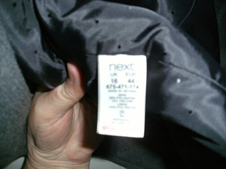 Next Smart Coat Mid Grey Size 16 Like-New